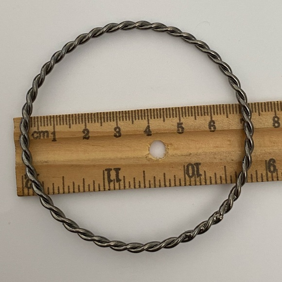 925 silver 3 bangles bracelet handmade twisted - Picture 5 of 6